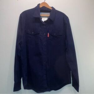 Benchmark Flame Resistant Button Up Shirt Navy Womens 3XL HRC2